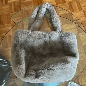 Faux fur tote bag